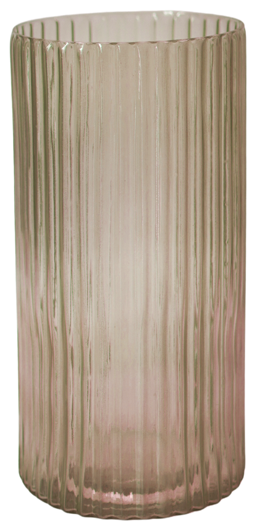 Daphne Ribbed Vase Apricot Medium