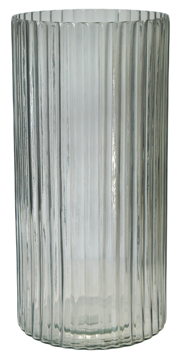 Daphne Ribbed Vase Clear Medium