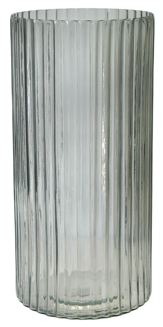 Daphne Ribbed Vase Clear Medium