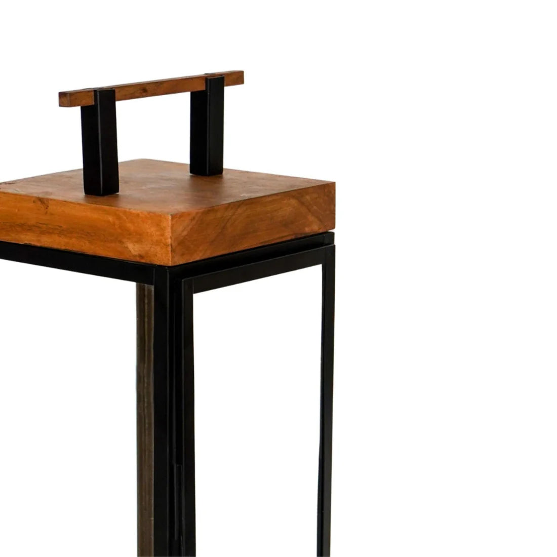 Grace Tall Lantern in Acacia Wood and Black