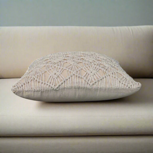 cushion resting on sofa