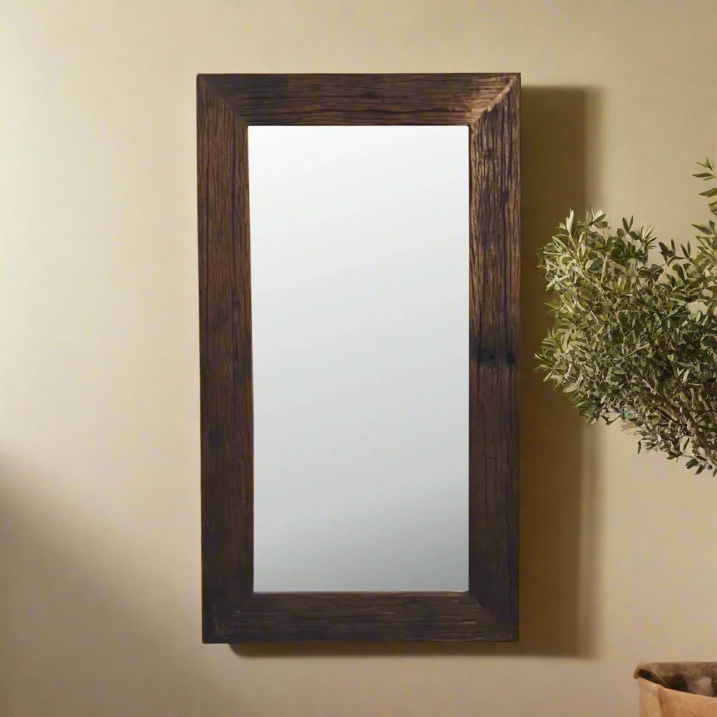 recycled wood mirror