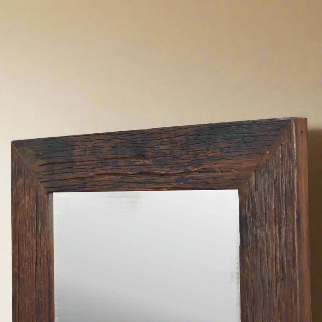 recycled wood mirror