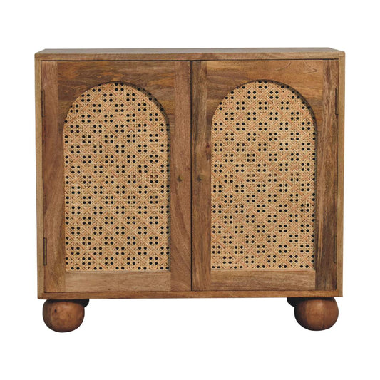 rattan curved arch storage cabinet