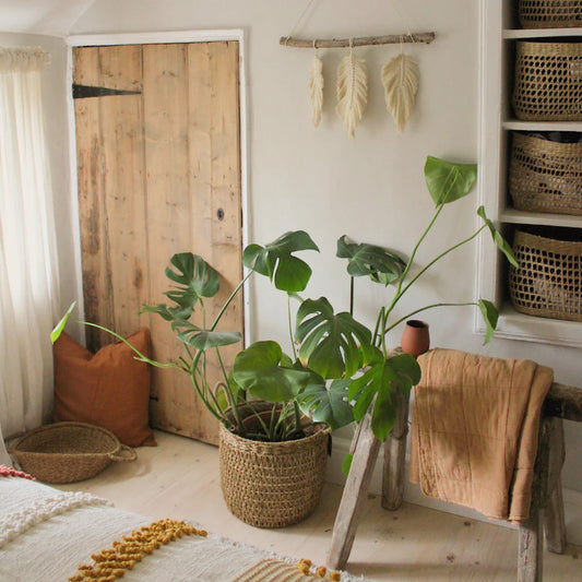 Seagrass Lined Basket Natural Set of 2