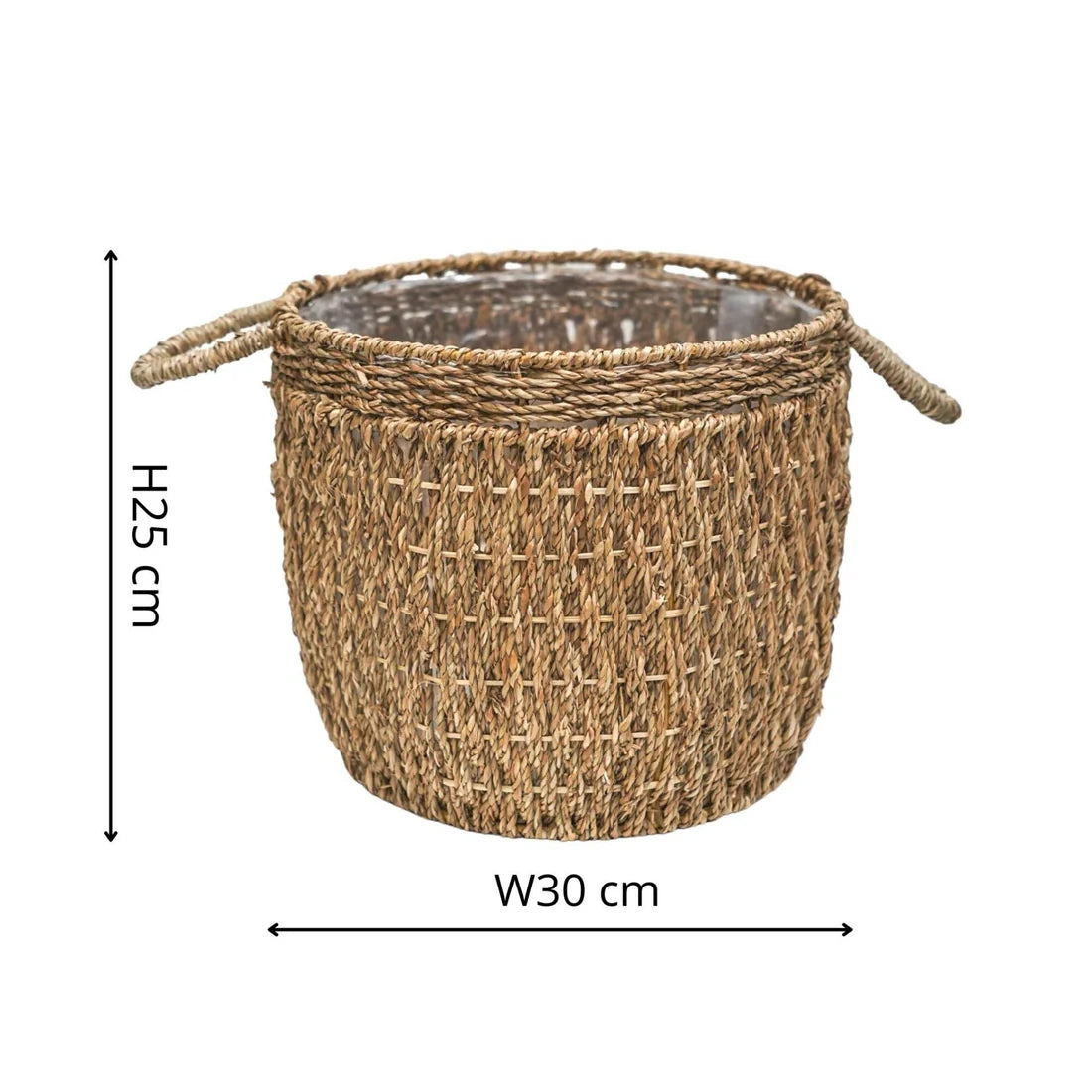 Seagrass Lined Basket Natural Set of 2