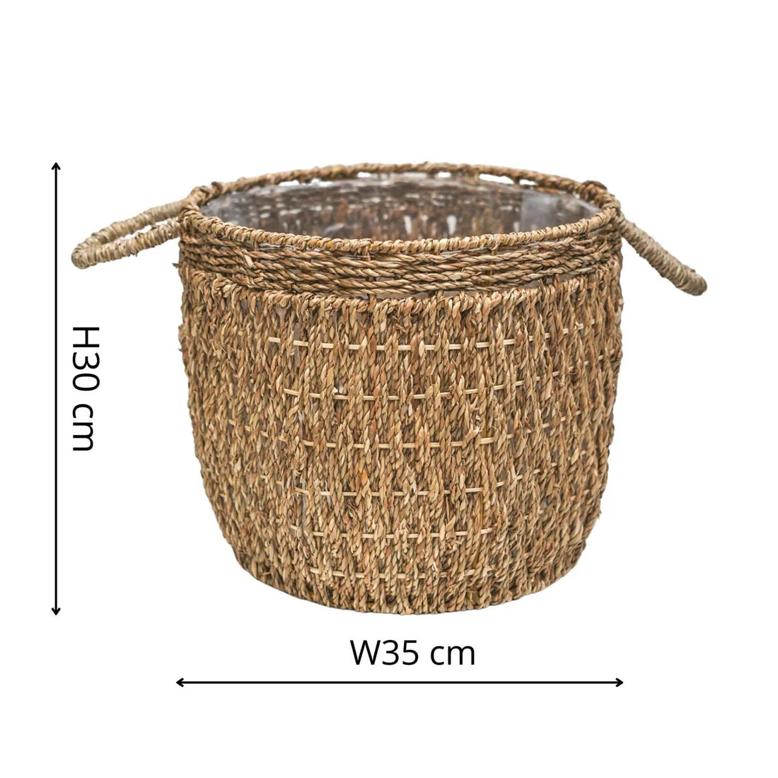 Seagrass Lined Basket Natural Set of 2