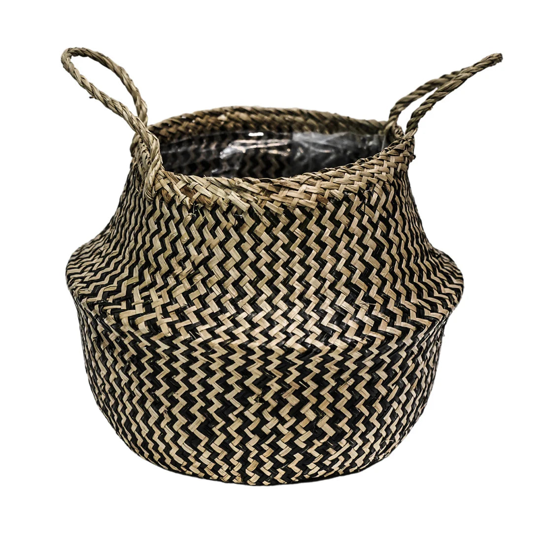 Seagrass Chevron Lined Basket Medium