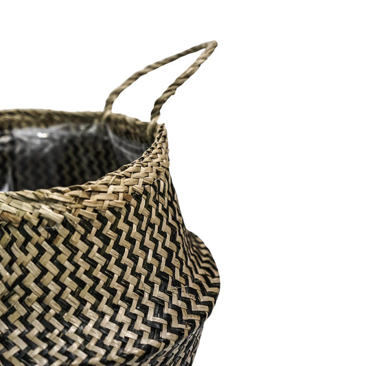 Seagrass Chevron Lined Basket Medium