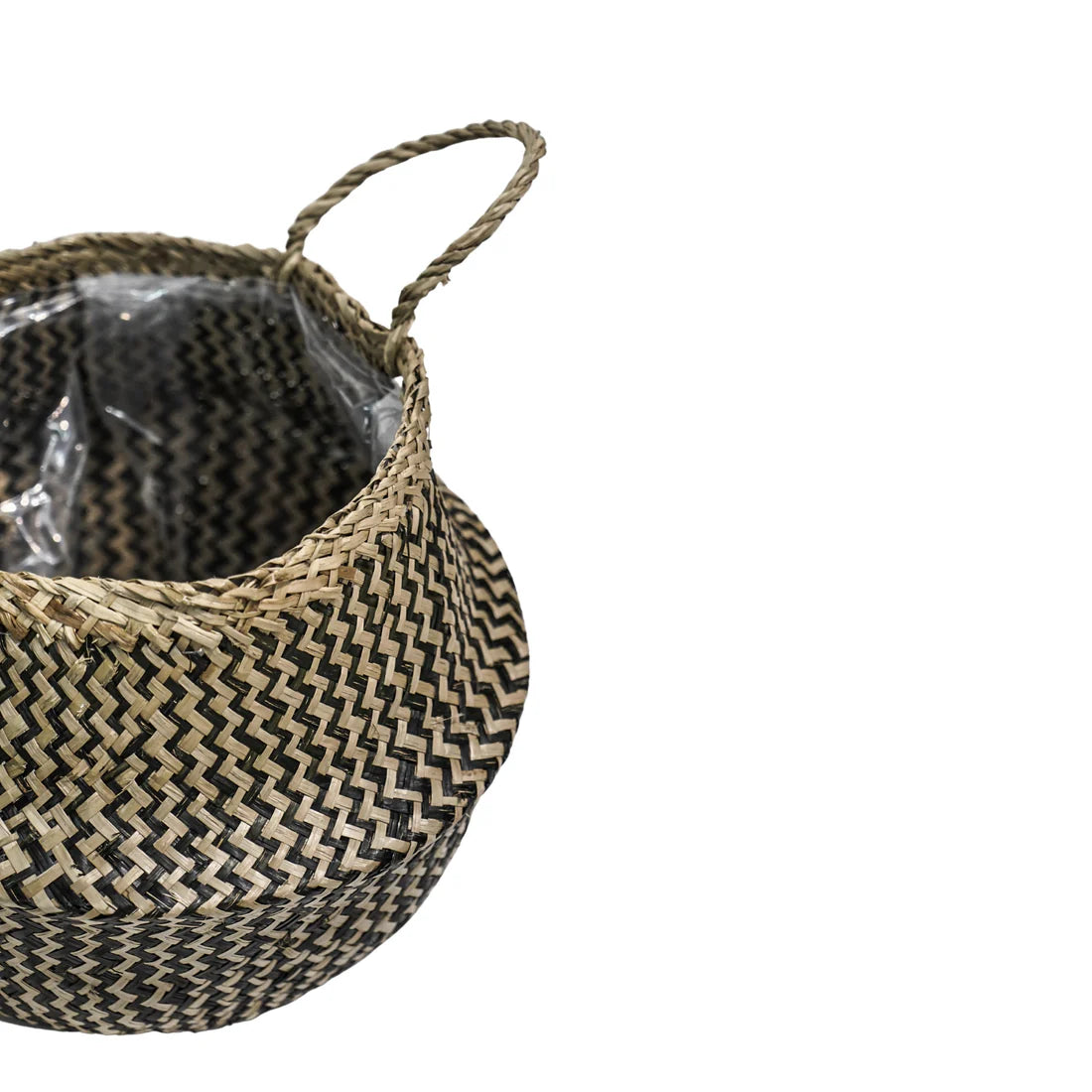 Seagrass Chevron Lined Basket Medium