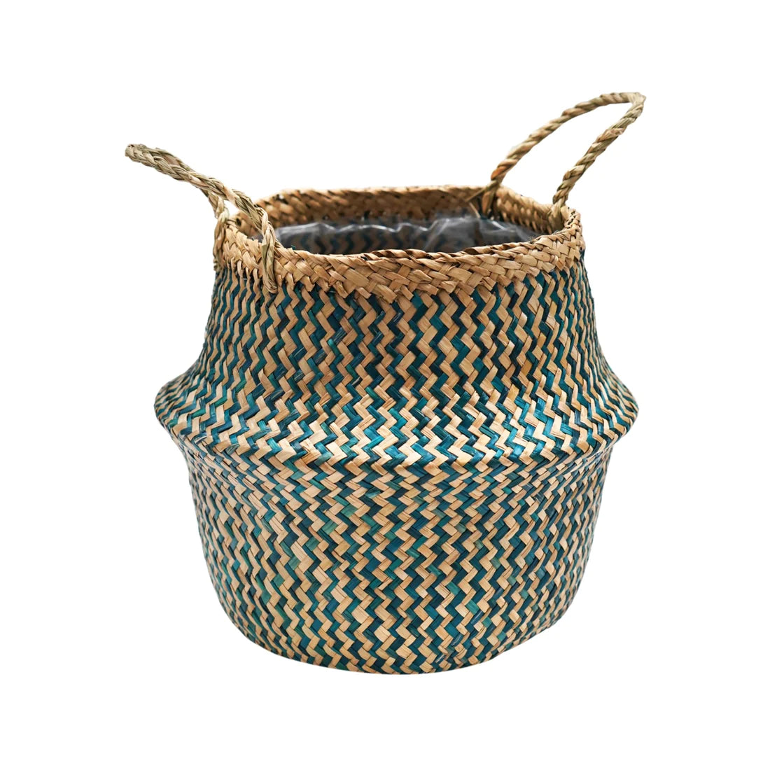 Seagrass Chevron Lined Basket Medium