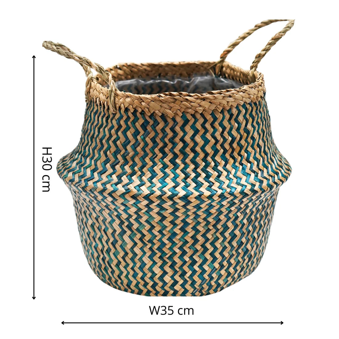 Seagrass Chevron Lined Basket Medium