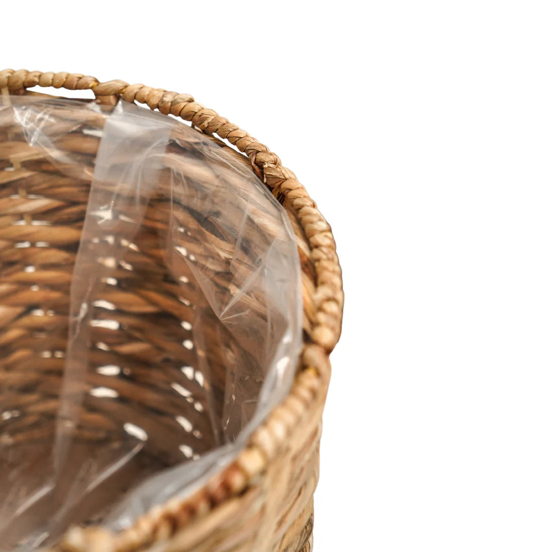 Water Hyacinth Lined basket on Legs