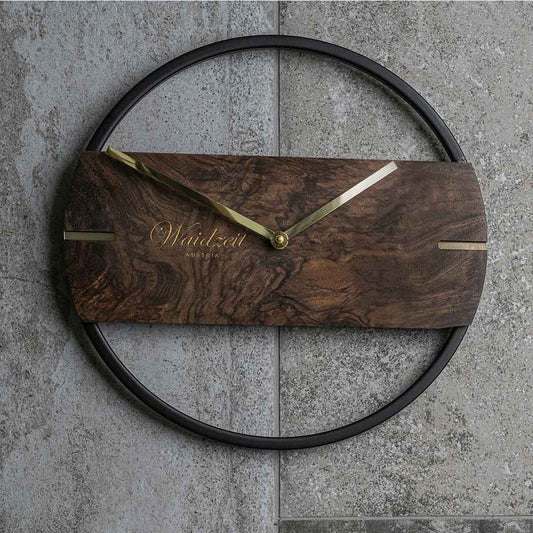 Waidzeit Wall Clock Novum Premium Walnut