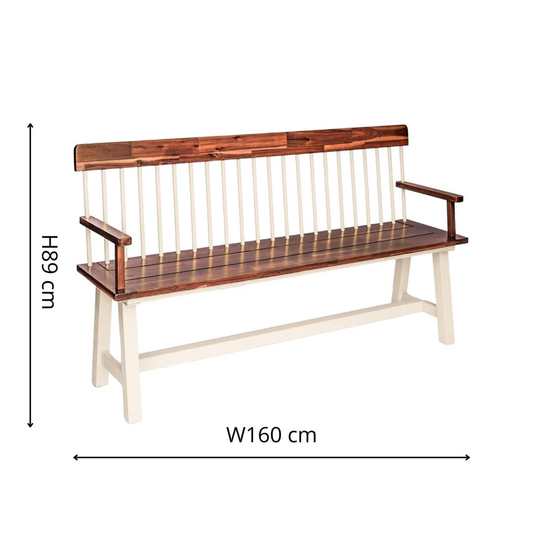 Broadway Acacia Wood Cream Garden Bench