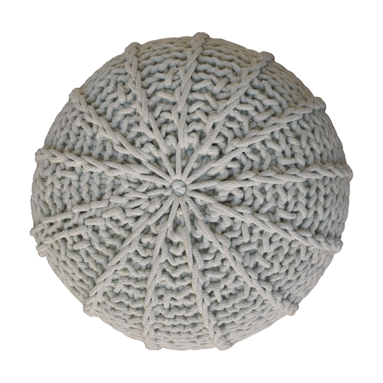 Grey Cable Pouffe