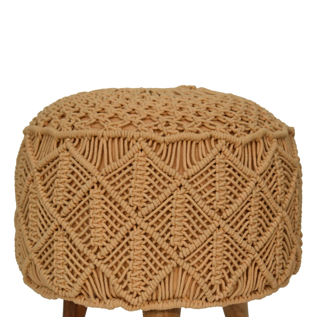 Crotchet Mustard Footstool