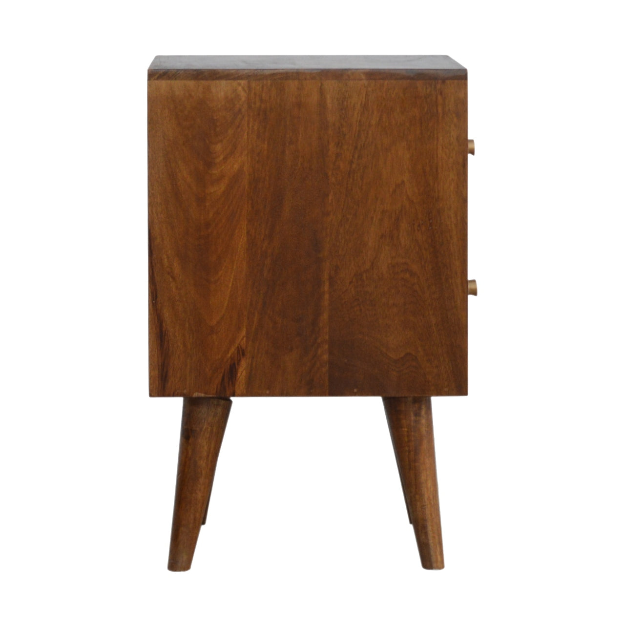 Chestnut Cube Carved Bedside