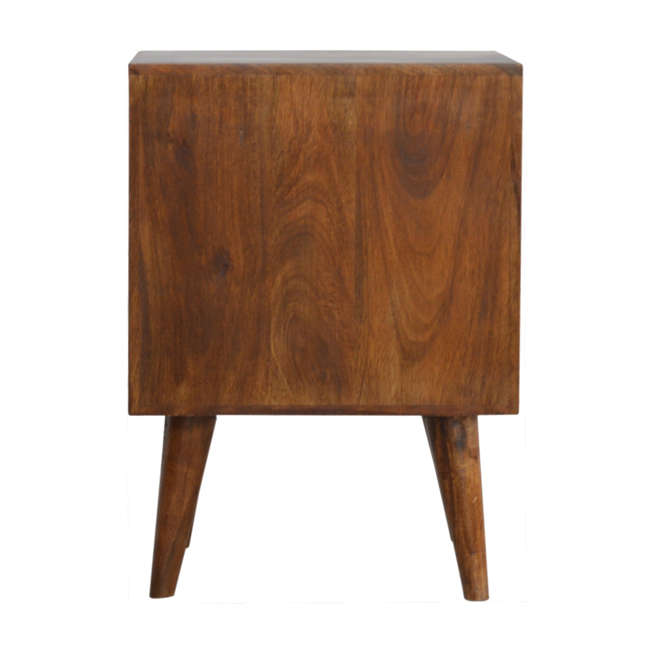 Chestnut Cube Carved Bedside