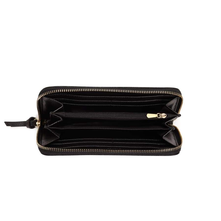 Serene Black Vegan Zip Around Wallet