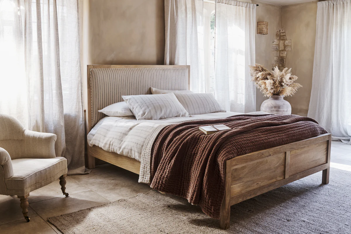 sanja stripe bed frame by nkuku