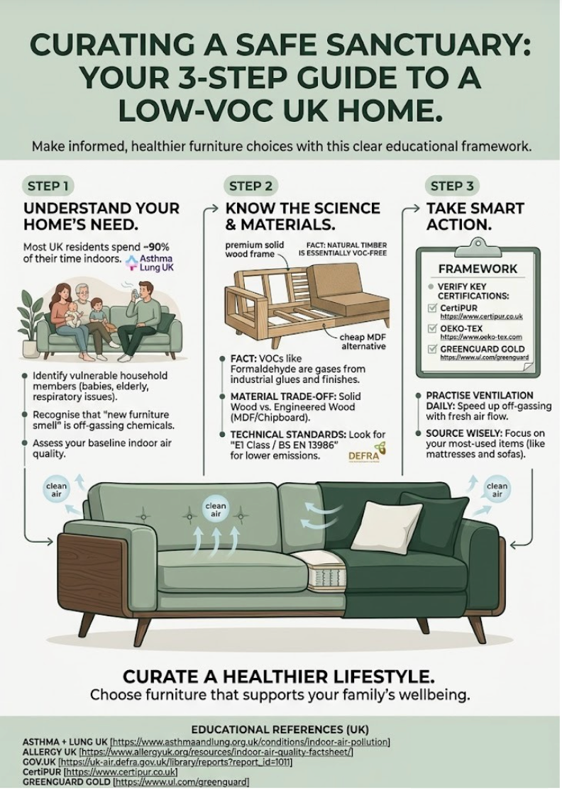 Infographic: 3-Step Guide to Low-VOC Furniture and Indoor Air Quality UK