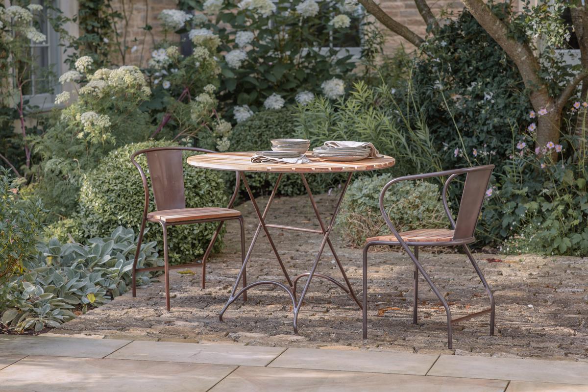 outdoor dining table and chairs bistro set nkuku