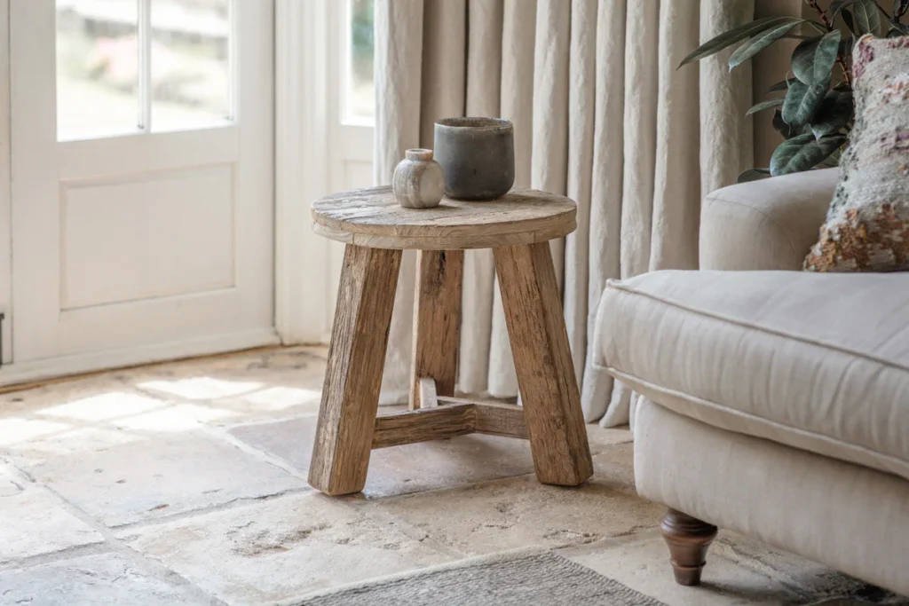 Shop Ibo Reclaimed Wood Round Side Table
