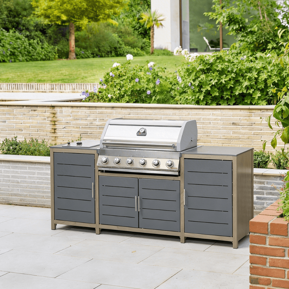 The Best Outdoor Kitchen Set-ups for Summer 2026 for Sustainable Brands Savannah Outdoor 6 Burner Modular Kitchen Set - Birch