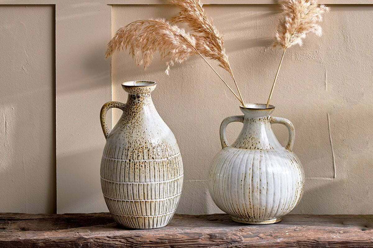 anjuva reactive glaze decorative jugs by nkuku