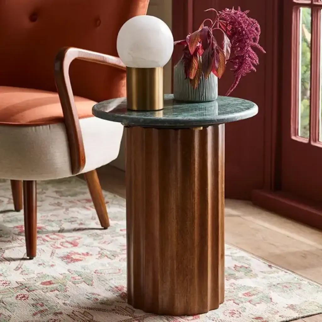 Jude fluted marble side table by atkin and thyme