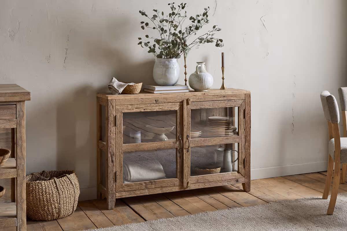 Reclaimed wood furniture uk wood and glass sideboard