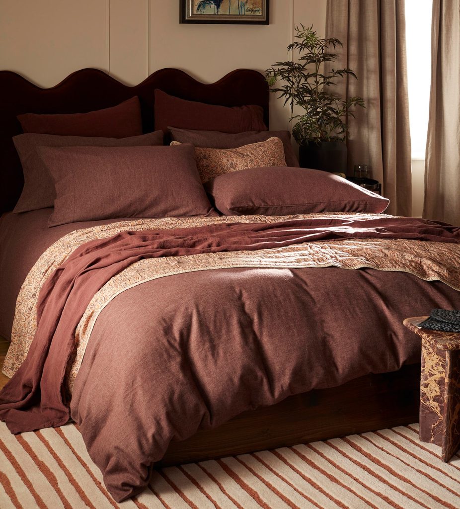 Autumn Winter Home Trends 2026: A Sustainable Edit Conker coloured Brushed 100% Organic Cotton Duvet Cover